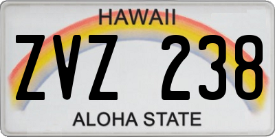 HI license plate ZVZ238