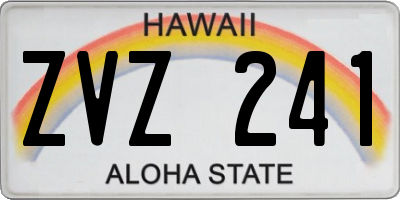 HI license plate ZVZ241