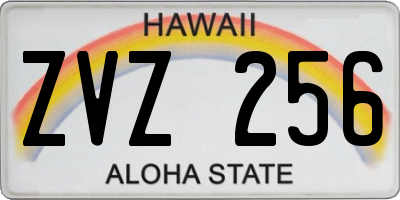 HI license plate ZVZ256