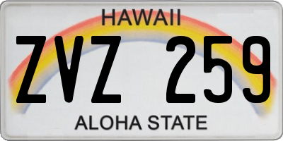 HI license plate ZVZ259