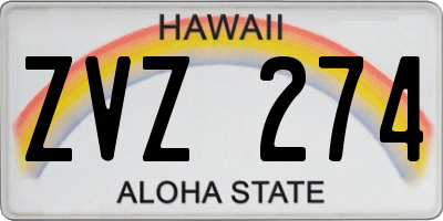 HI license plate ZVZ274