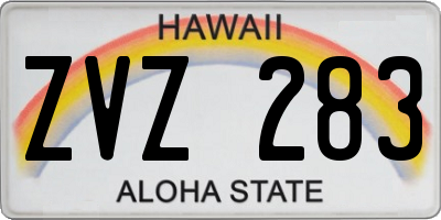 HI license plate ZVZ283