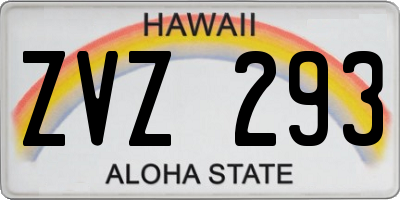 HI license plate ZVZ293
