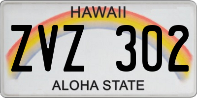 HI license plate ZVZ302