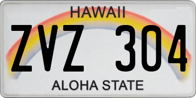 HI license plate ZVZ304