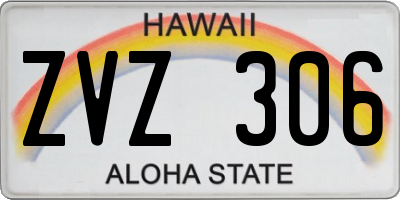 HI license plate ZVZ306