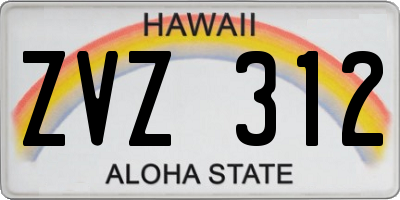 HI license plate ZVZ312