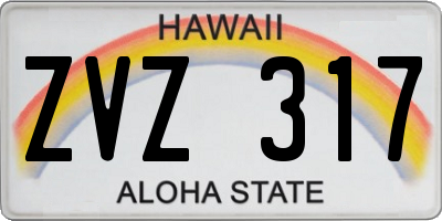 HI license plate ZVZ317