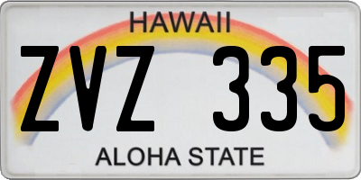 HI license plate ZVZ335