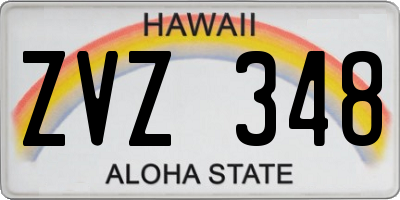 HI license plate ZVZ348