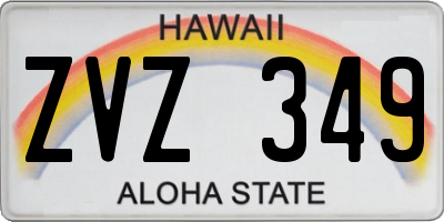 HI license plate ZVZ349