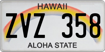 HI license plate ZVZ358