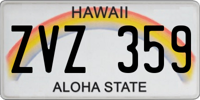 HI license plate ZVZ359