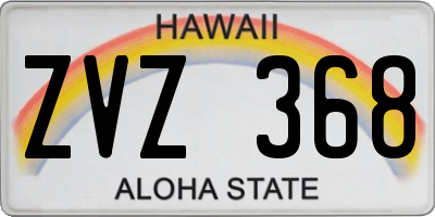HI license plate ZVZ368