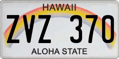 HI license plate ZVZ370