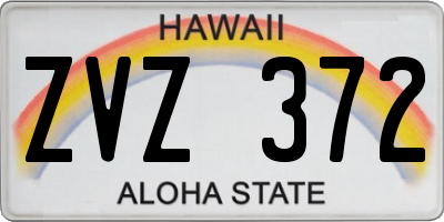 HI license plate ZVZ372