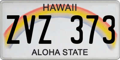 HI license plate ZVZ373