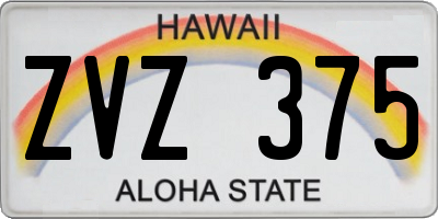 HI license plate ZVZ375