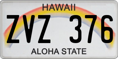 HI license plate ZVZ376