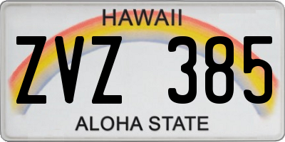 HI license plate ZVZ385