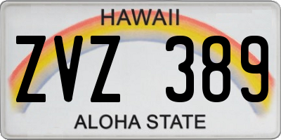 HI license plate ZVZ389
