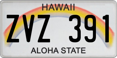 HI license plate ZVZ391