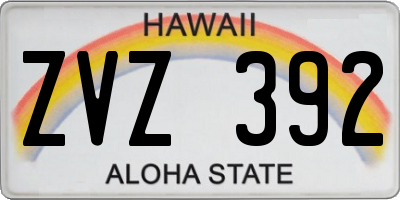 HI license plate ZVZ392