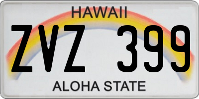 HI license plate ZVZ399