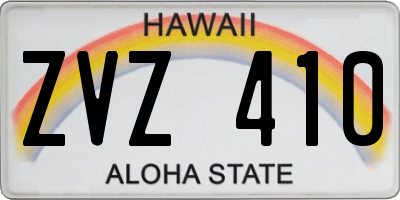 HI license plate ZVZ410