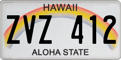 HI license plate ZVZ412