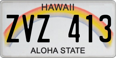 HI license plate ZVZ413