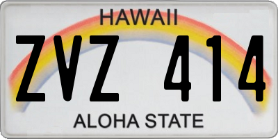 HI license plate ZVZ414