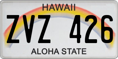 HI license plate ZVZ426
