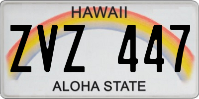 HI license plate ZVZ447