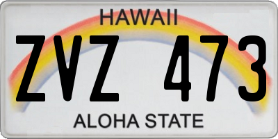 HI license plate ZVZ473