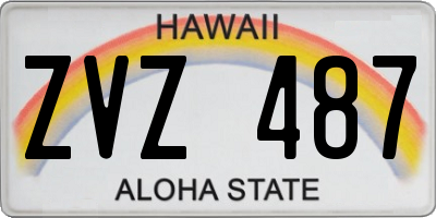 HI license plate ZVZ487