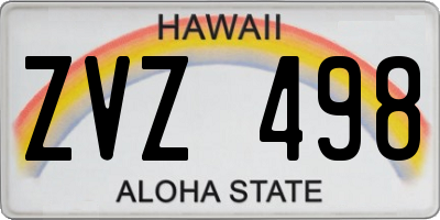HI license plate ZVZ498