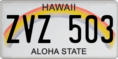 HI license plate ZVZ503