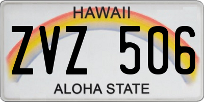 HI license plate ZVZ506