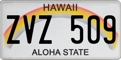 HI license plate ZVZ509