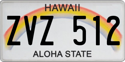 HI license plate ZVZ512