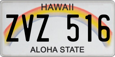 HI license plate ZVZ516
