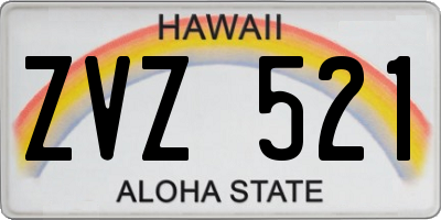 HI license plate ZVZ521