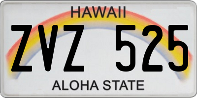 HI license plate ZVZ525