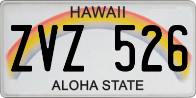 HI license plate ZVZ526