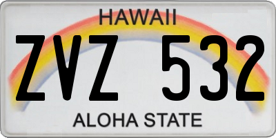 HI license plate ZVZ532