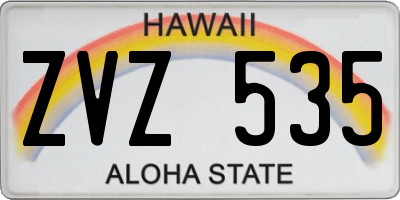HI license plate ZVZ535