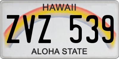 HI license plate ZVZ539