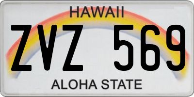 HI license plate ZVZ569