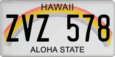 HI license plate ZVZ578